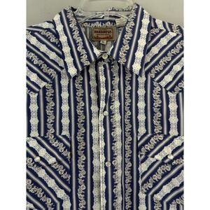 Dragonfly California Western Wear Shirt Men's XL Pearl Snap Stripe Geometric